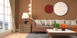 bruine woonkamer